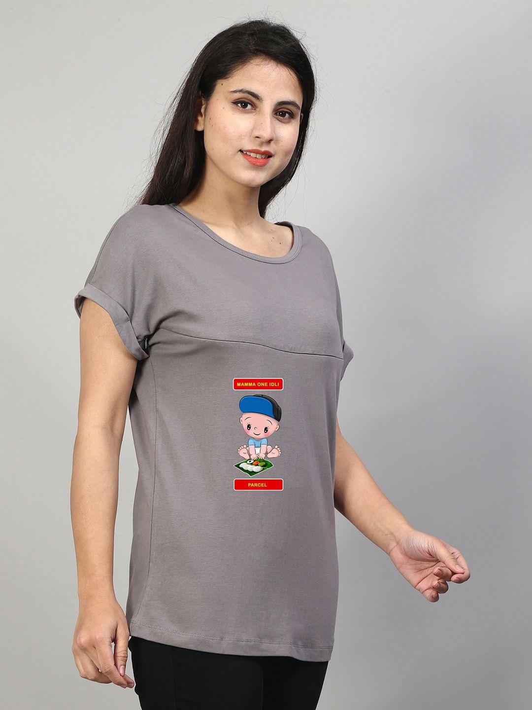 sillyboom graphic printed extended sleeves cotton lycra maternity feeding t-shirt