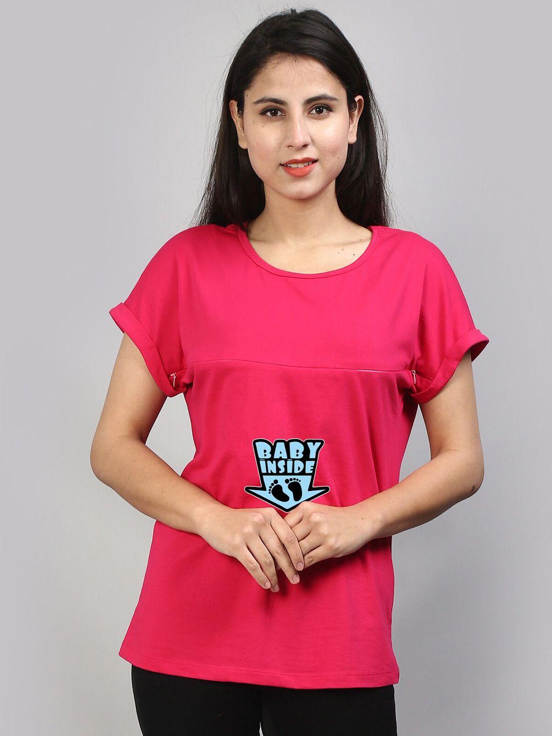 sillyboom typography printed round neck cotton regular maternity t-shirt