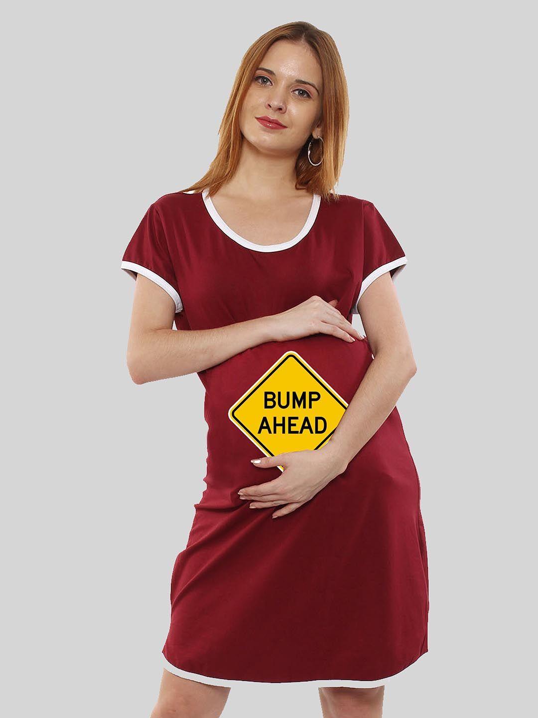 sillyboom typography printed round-neck maternity t-shirt dress