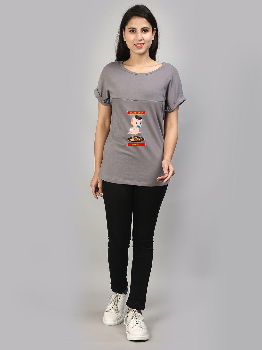 sillyboom women grey applique t-shirt