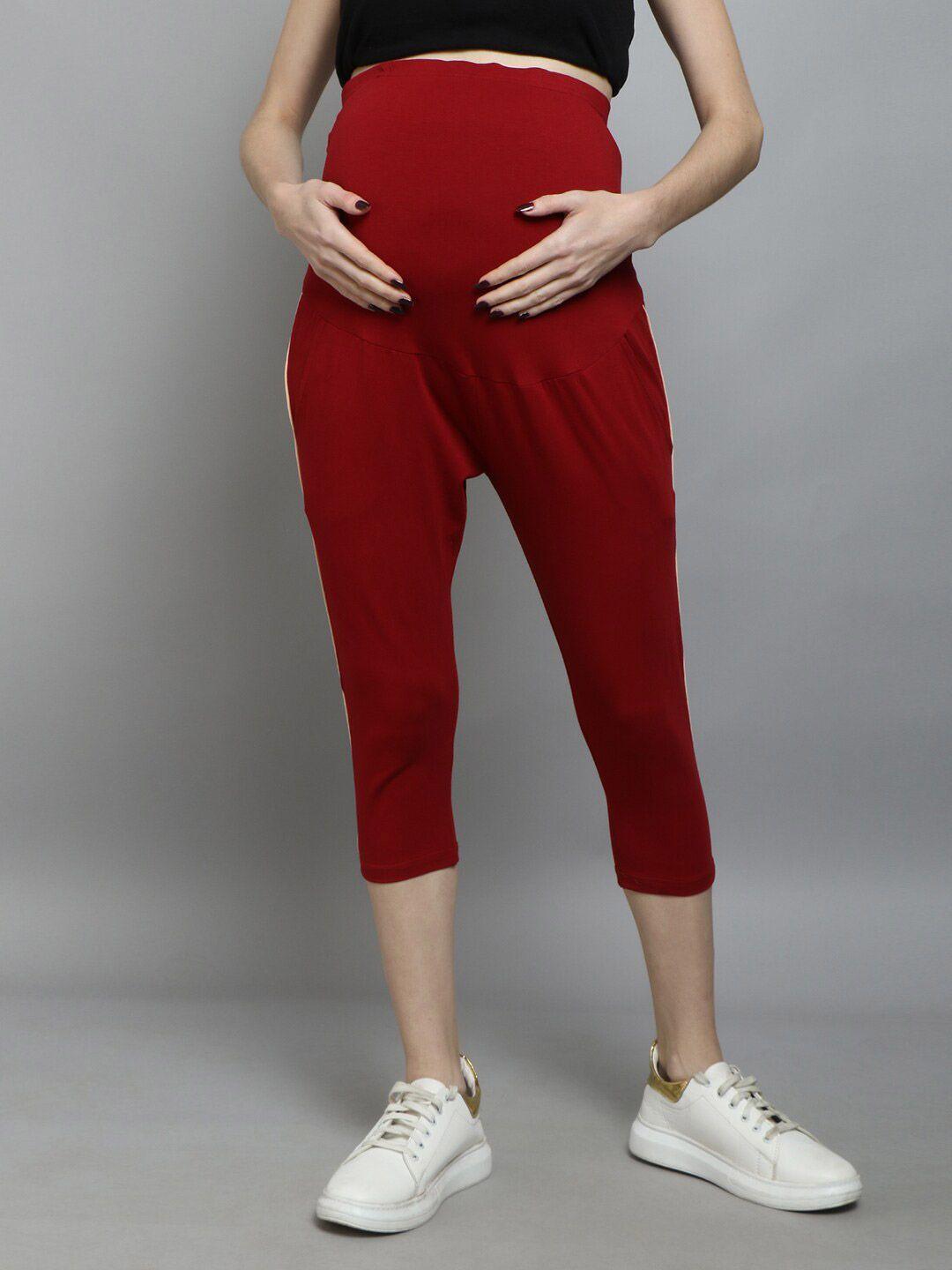 sillyboom women maroon maternity capris