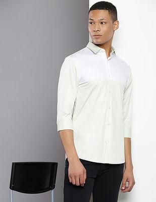 silm fit colour block shirt