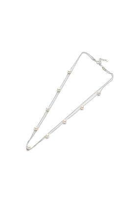 silver chain of pearls necklace set
