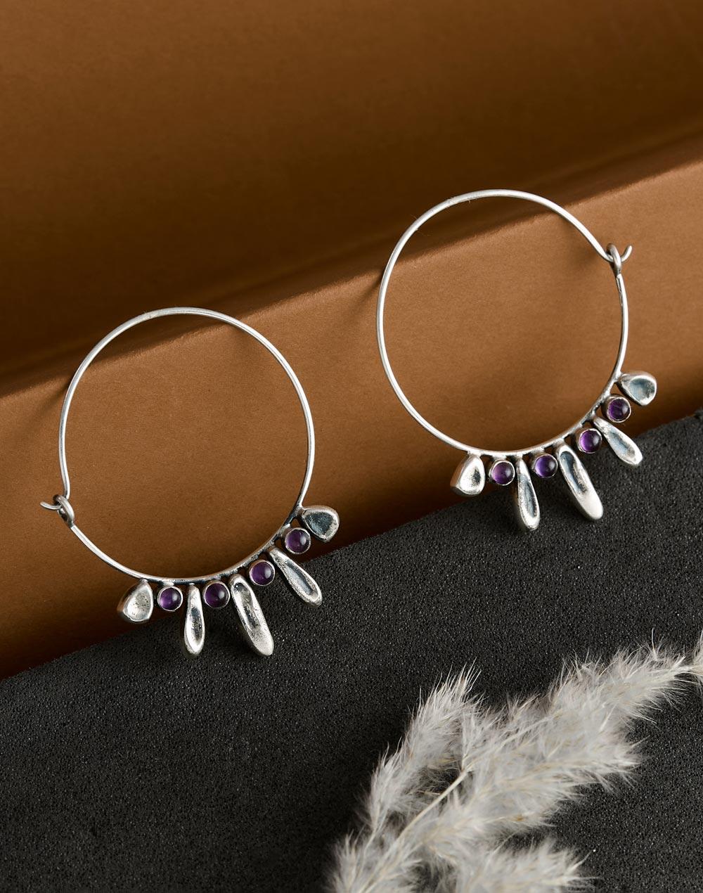 silver hoops earrings