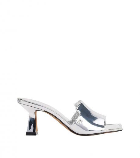 silver kailyn square toe heels