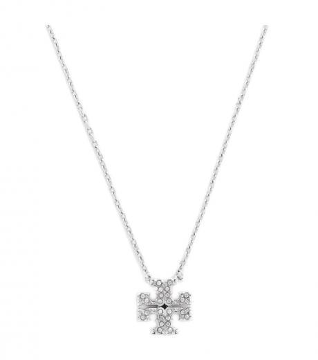 silver kira pave pendant necklace
