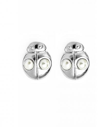 silver ladybug stud earrings