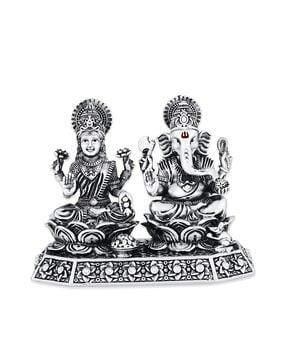 silver lakshmi ganesh idol