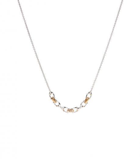 silver linked signature necklace