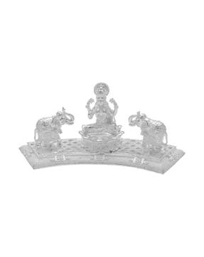 silver lord lakshmi idol