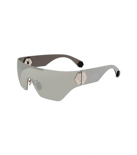 silver mirror shield sunglasses