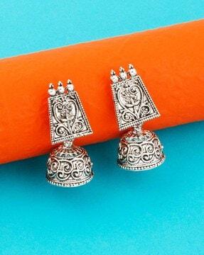 silver plated ethnic earrings