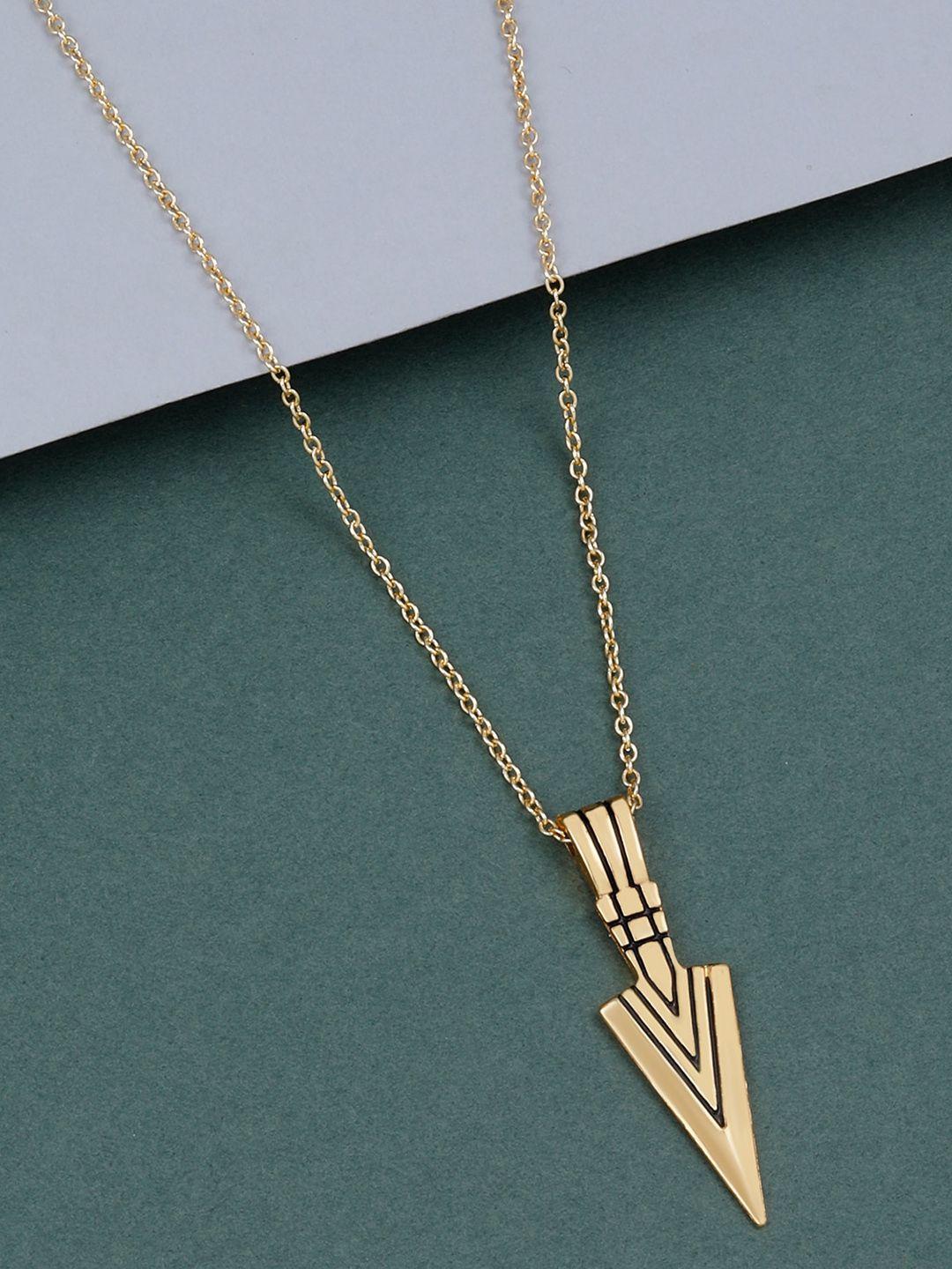 silver shine gold-plated arrow shape pendant with chain