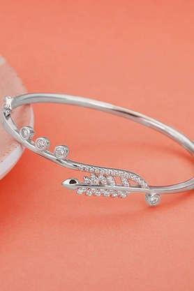 silver shiny leaf bracelet