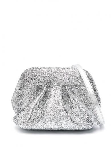 silver silver sparkling clutch bag