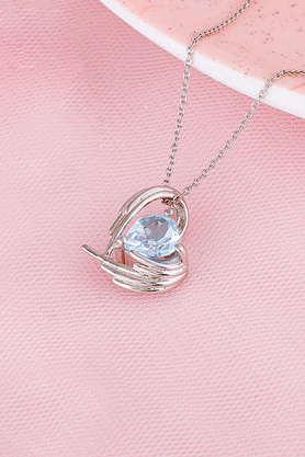 silver blue angel wings of protection necklace