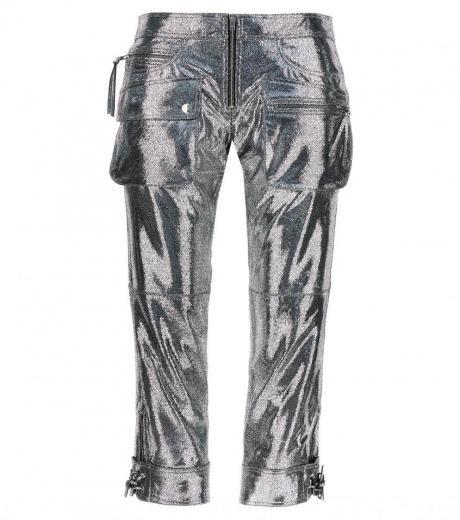 silver ciane leather pants