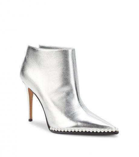 silver cyron leather stiletto boots
