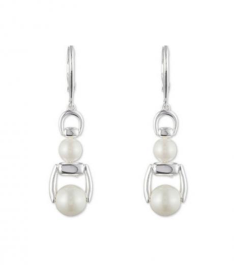 silver double drop earrings