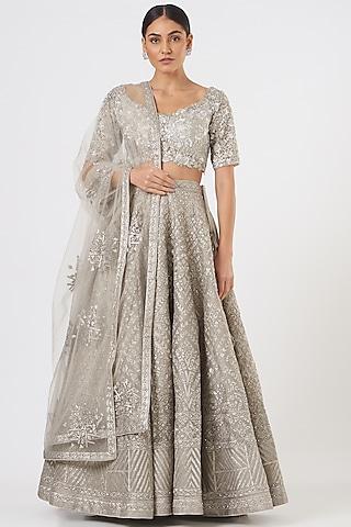 silver embellished lehenga set