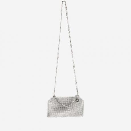 silver falabella crystal mesh crossbody bag