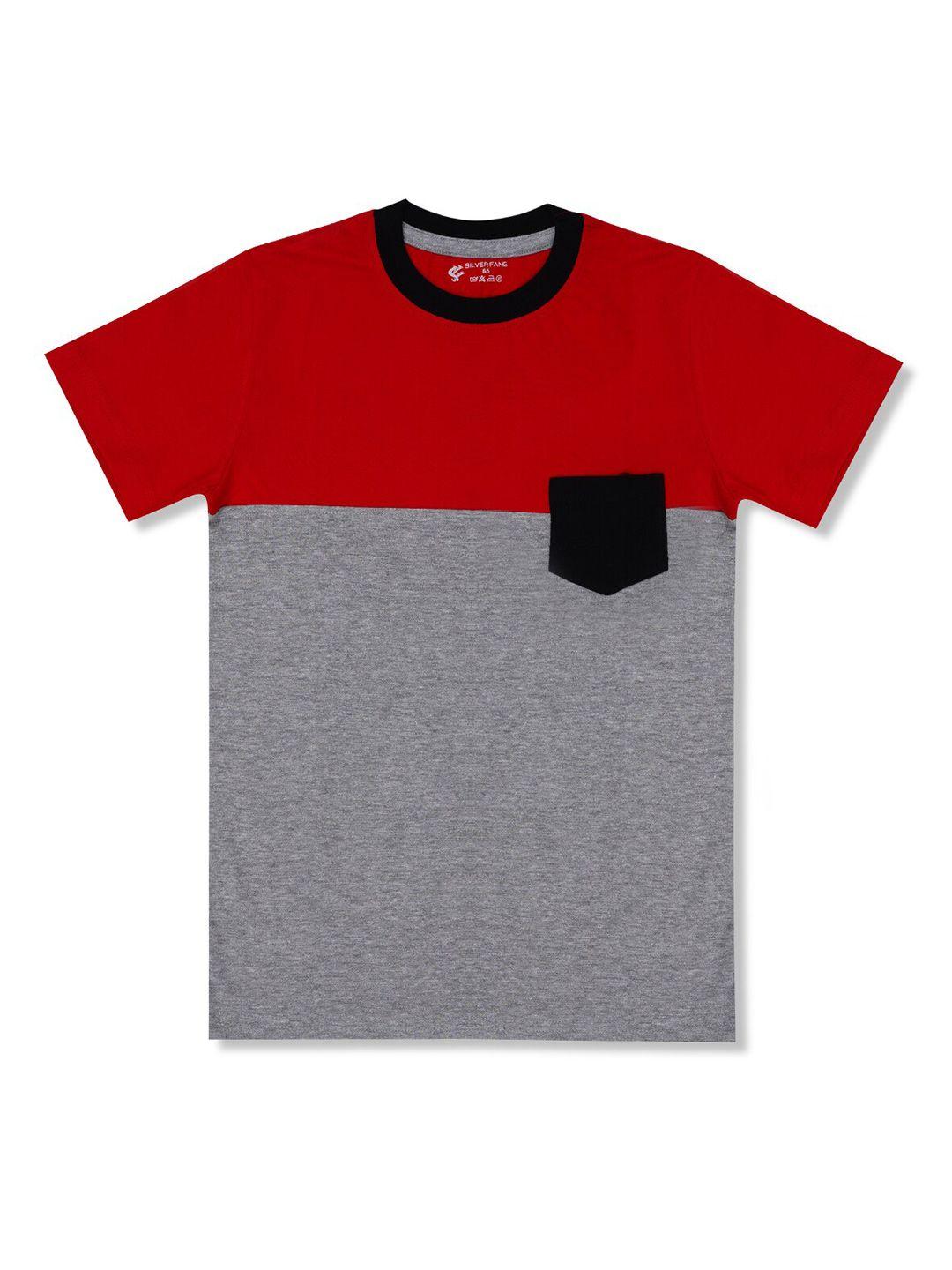 silver fang boys red & grey colourblocked t-shirt