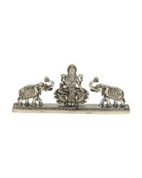 silver gaja lakshmi idol
