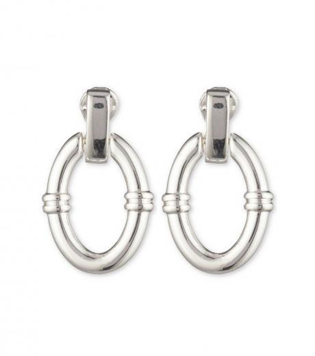 silver hoop clip on earrings