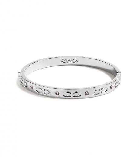 silver kissing c hinged bangle