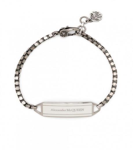 silver logo chain bracelet