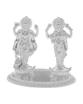 silver lord lakshmi narayan idol
