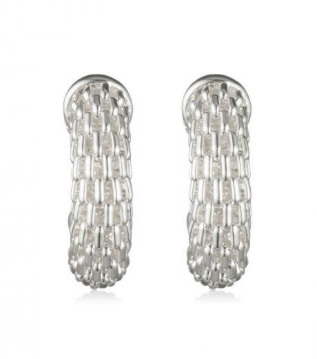 silver mesh hoop earrings