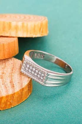 silver modern simplicity men's ring