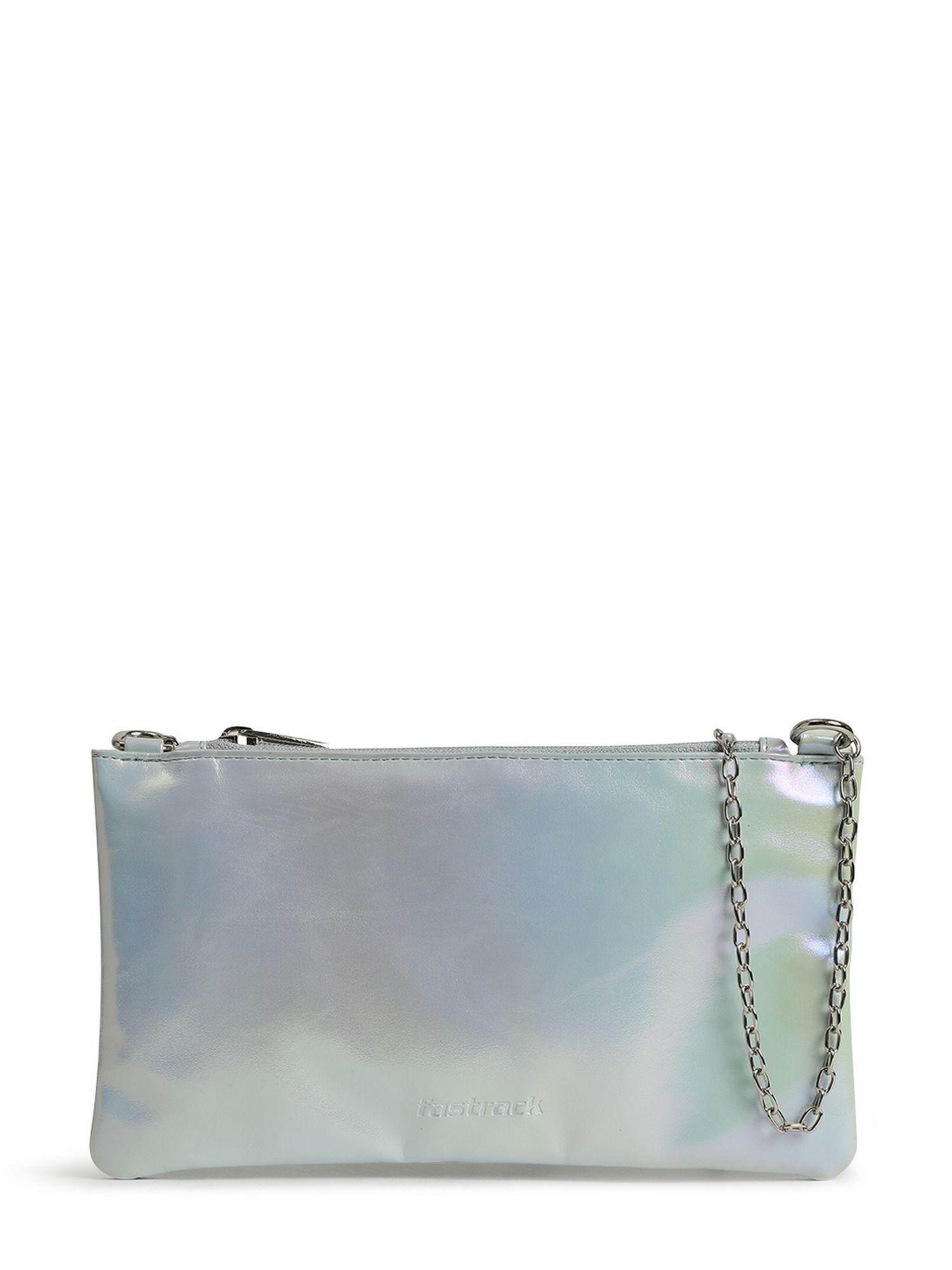 silver party sling bag for women