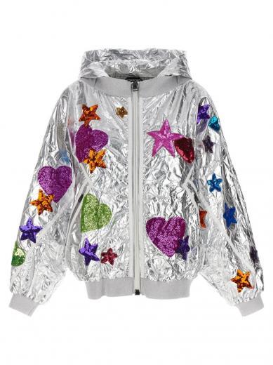 silver patches laminated jacket