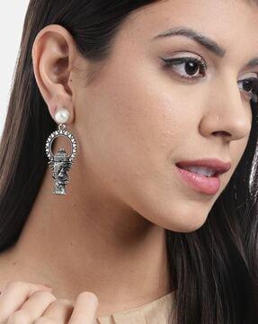silver pated traditional drop earrings