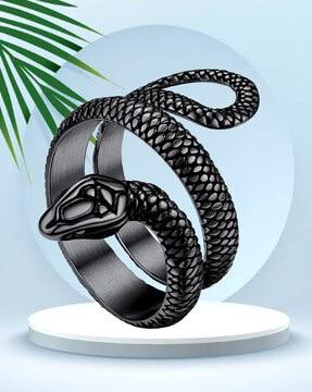 silver-plated adjustable snake hugging ring