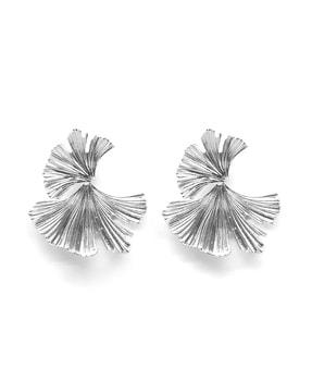 silver-plated drop earrings