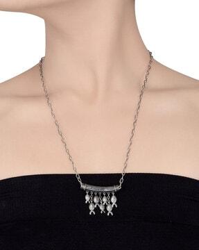 silver-plated matsya myth necklace