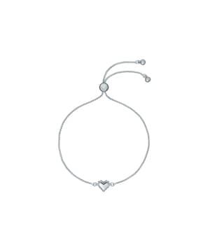 silver-plated sarsah sparkle heart charm link bracelet