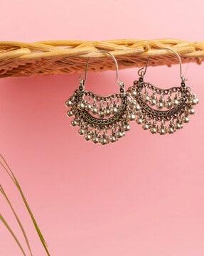 silver-plated  hoop earrings