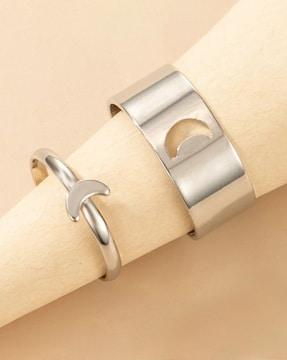 silver-plated adjustable couple rings