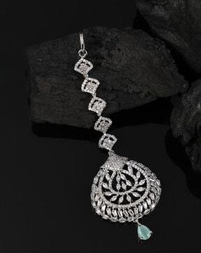 silver-plated american diamond mangtika