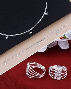 silver-plated anklets