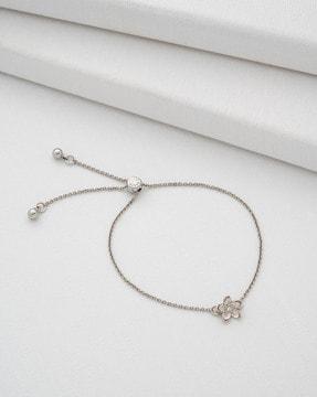 silver-plated blossom link bracelet