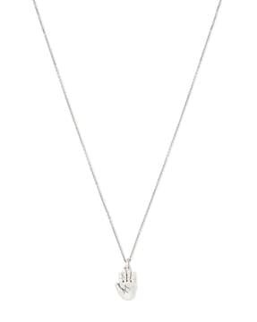 silver-plated chain with pendent
