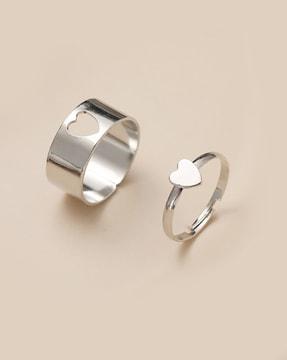 silver-plated couple rings