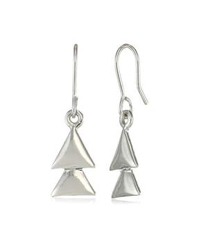 silver-plated dangler earrings