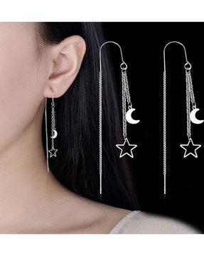 silver-plated dangler earrings