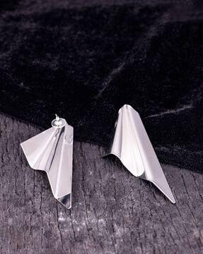 silver-plated dangler earrings